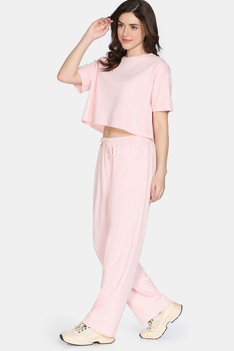 Zivame 2 Mile Fashion Knit Cotton Loungewear Set - Pink Dogwood — image 4